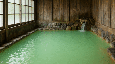 国見温泉 森山荘｜エメラルドグリーンの奇跡を湛える山あいの秘湯