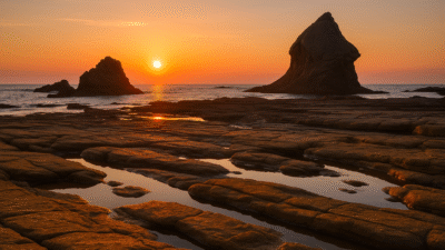 【千畳敷海岸（青森）観光ガイド】日本海に広がる異世界の絶景｜奇岩と夕陽、夏は海水浴も楽しめる人気スポット